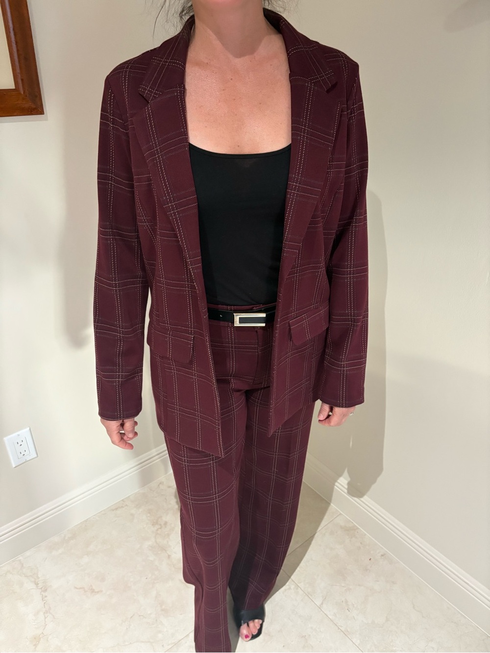 Women's Burgundy Plaid Tailored Blazer (just the blazer!!)